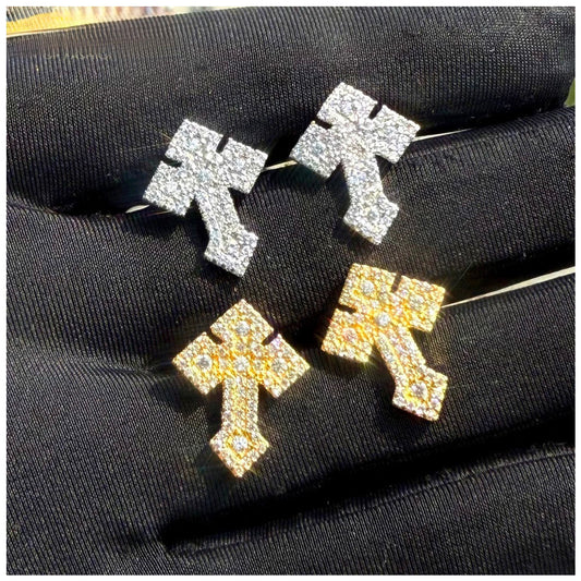ICED OUT "CROSS V2" OHRRINGE - ICERAIN JEWELRY