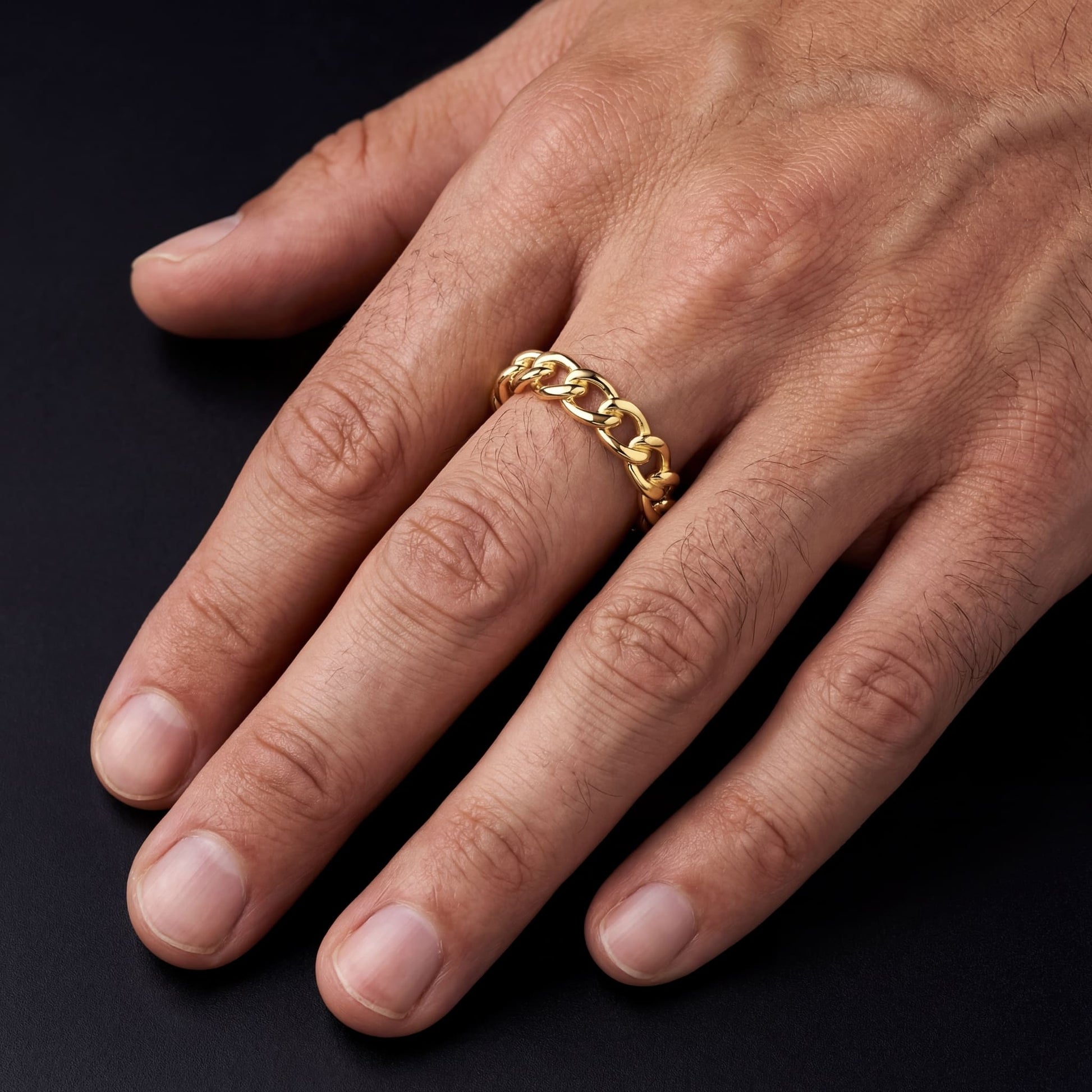 925S SILVER "GOLD CUBAN" RING - ICERAIN JEWELRY