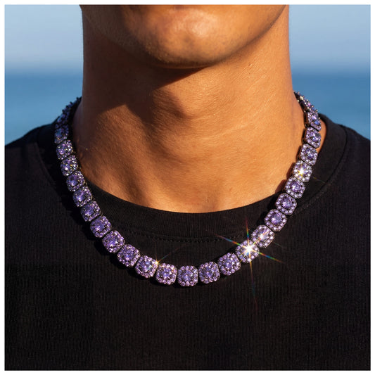 ICED OUT 12MM "PURPLE CHARM" KETTE - ICERAIN JEWELRY