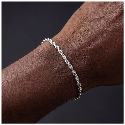 925S SILVER 3MM "ROPE" ARMBAND - ICERAIN JEWELRY