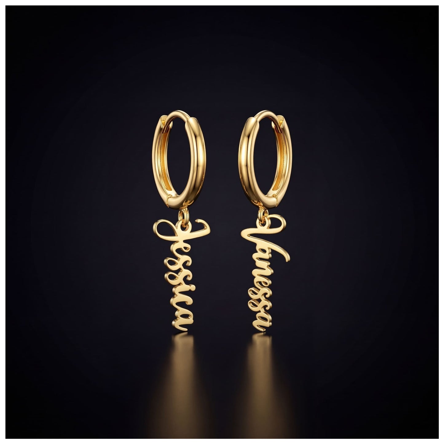 PERSONALISIERTE EDELSTAHL "NAMEDROP" OHRRINGE - ICERAIN JEWELRY
