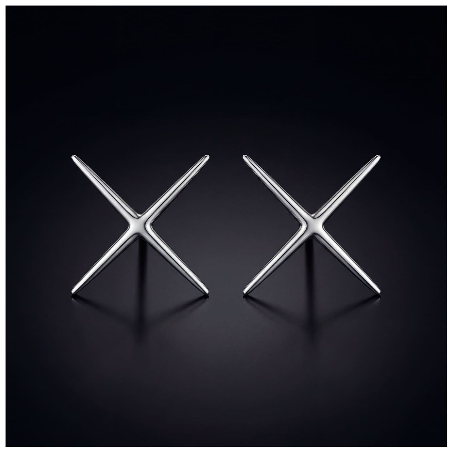 925S SILVER "SILVER X" OHRRINGE - ICERAIN JEWELRY