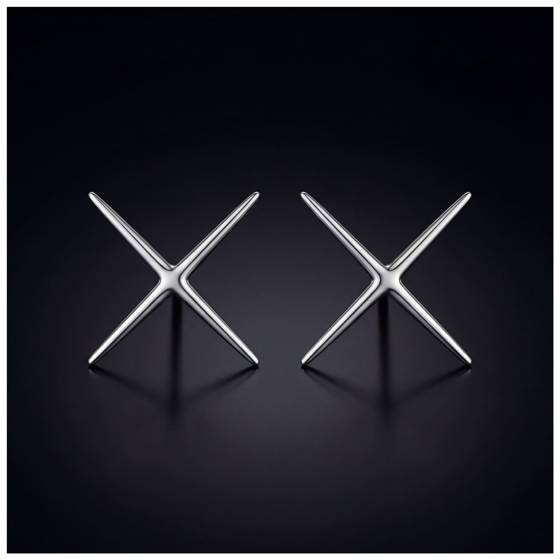 925S SILVER "SILVER X" OHRRINGE - ICERAIN JEWELRY