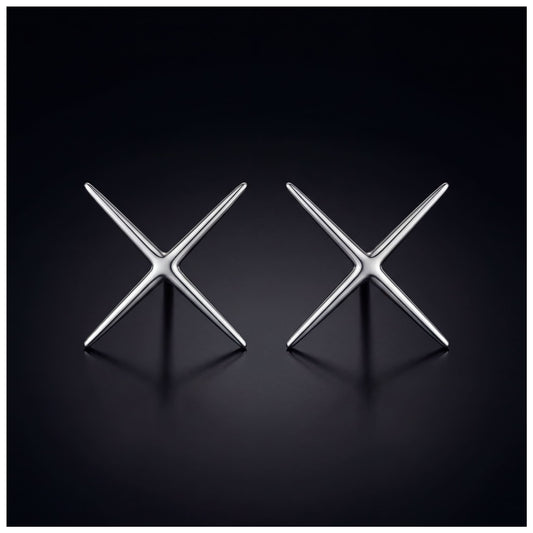 925S SILVER "SILVER X" OHRRINGE - ICERAIN JEWELRY