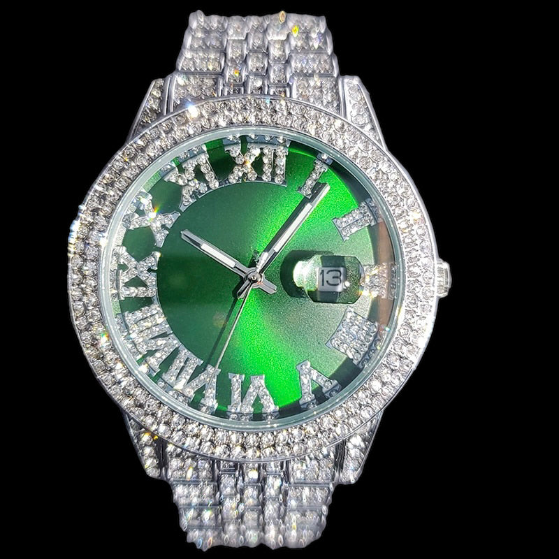 Luxus Designer Iced Out "Regina" Uhr + Box + Armbandkürzer