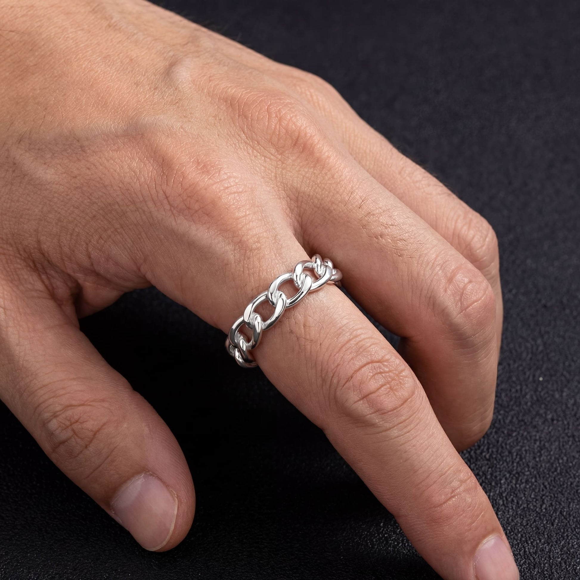 925S SILVER "SILVER CUBAN" RING - ICERAIN JEWELRY