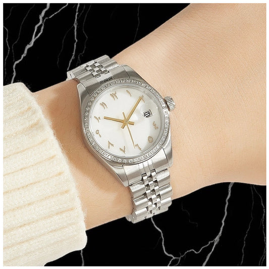 EDELSTAHL "ARABIC" FRAUEN UHR - ICERAIN JEWELRY
