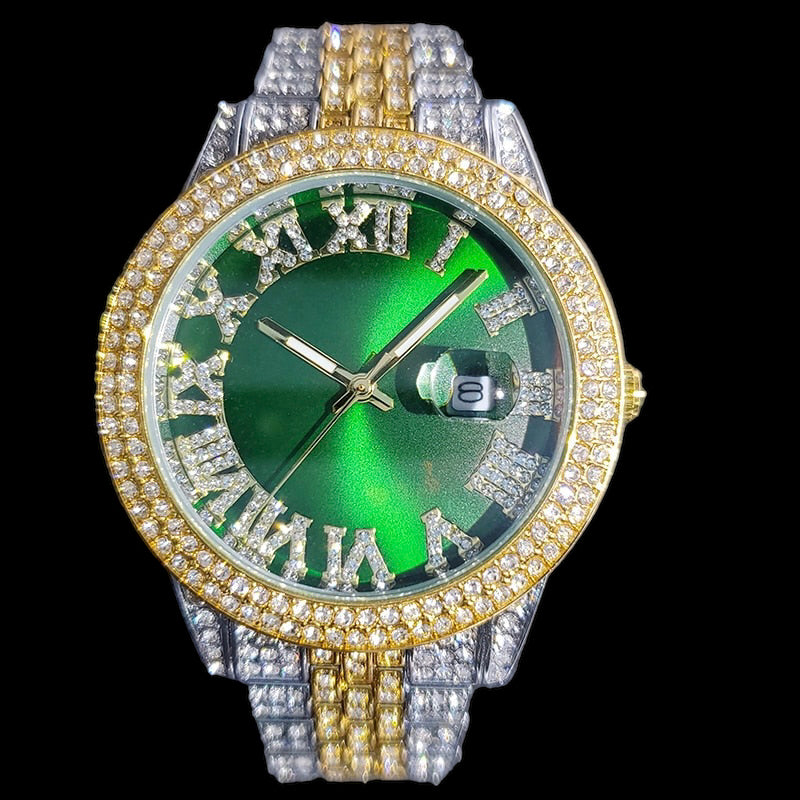 Luxus Designer Iced Out "Regina" Uhr + Box + Armbandkürzer