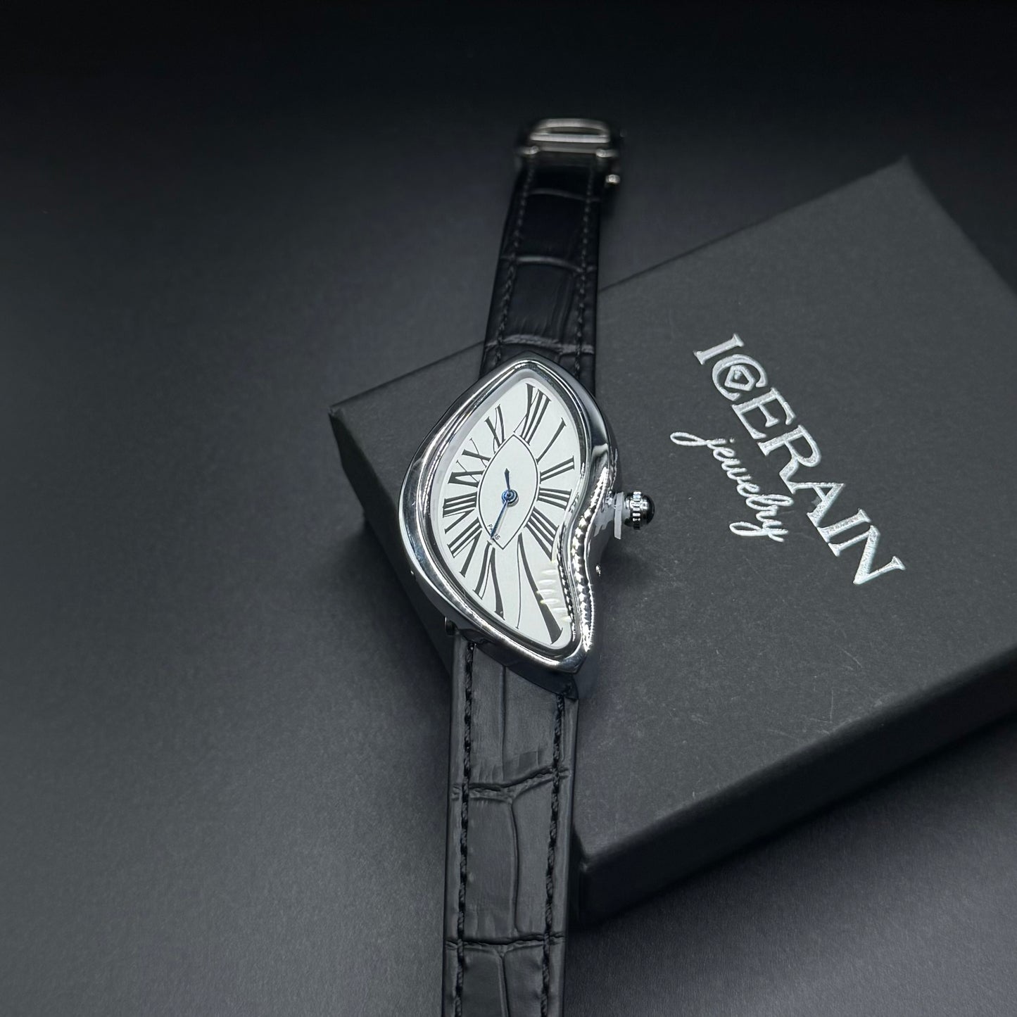 SALE | EDELSTAHL AUTOMATIK "SILVER/WHITE TONNEAU PARIS" UHR - ICERAIN JEWELRY