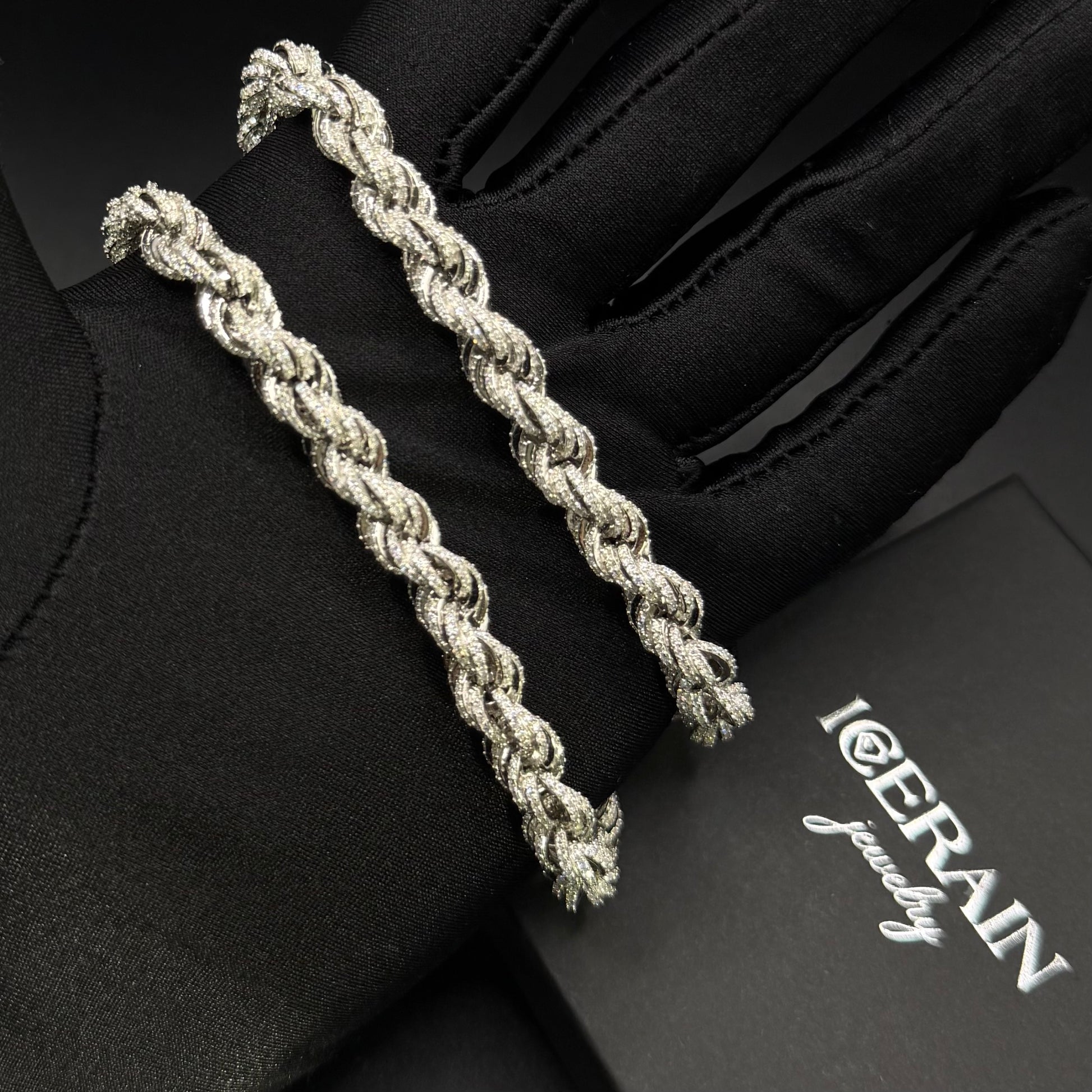 ICED OUT 8MM MOISSANITE "ROPE" WEISSGOLD 925S SILVER KETTE - ICERAIN JEWELRY