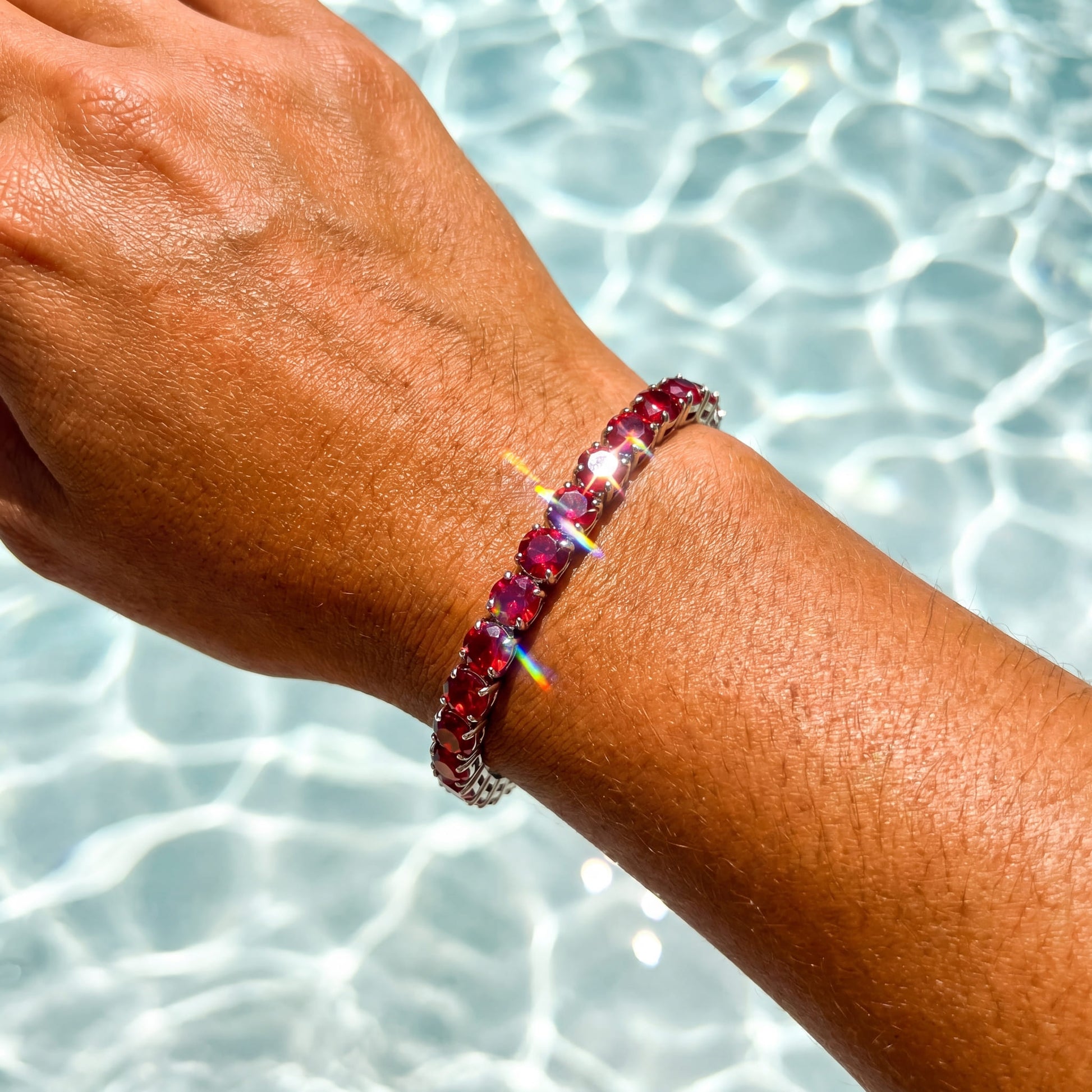 ICED OUT 5MM "RED TENNIS" ARMBAND - ICERAIN JEWELRY