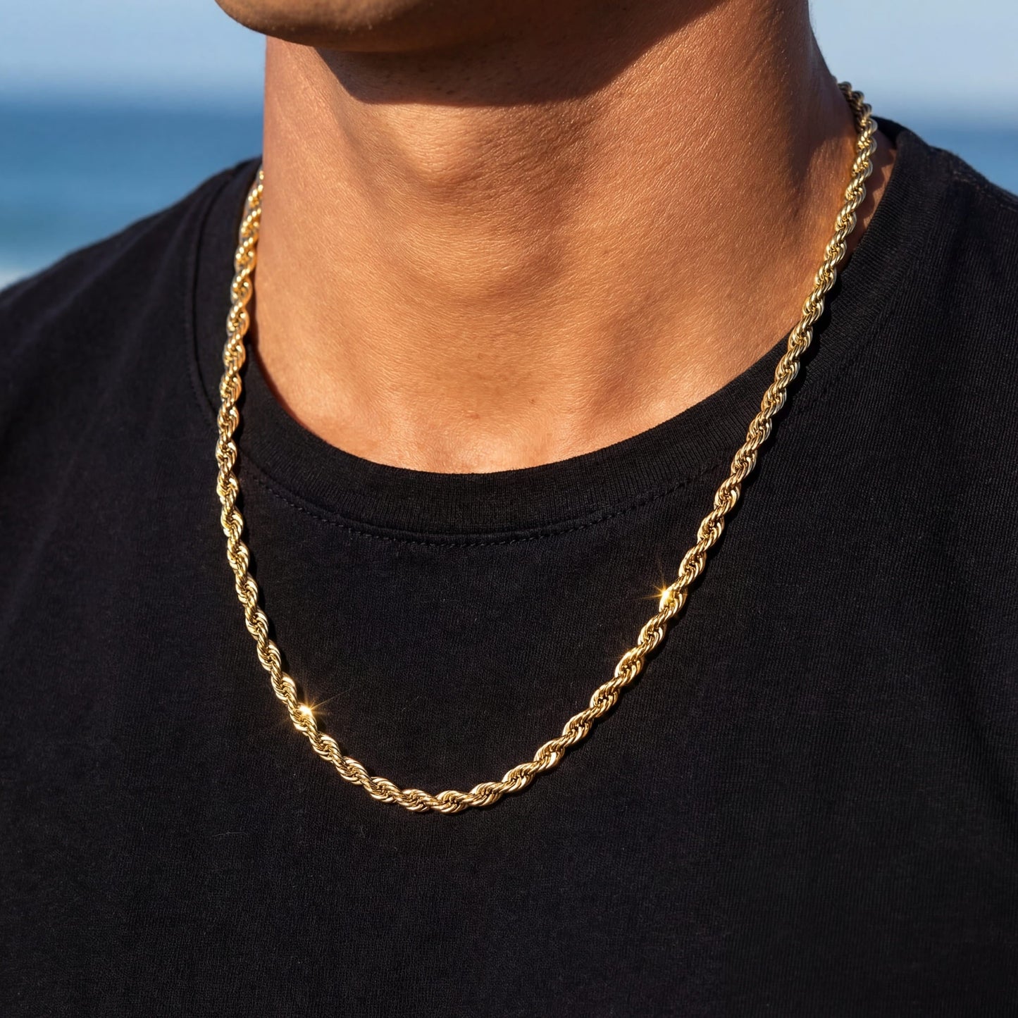 SALE |  EDELSTAHL 3MM 60CM "GOLD ROPE" KETTE