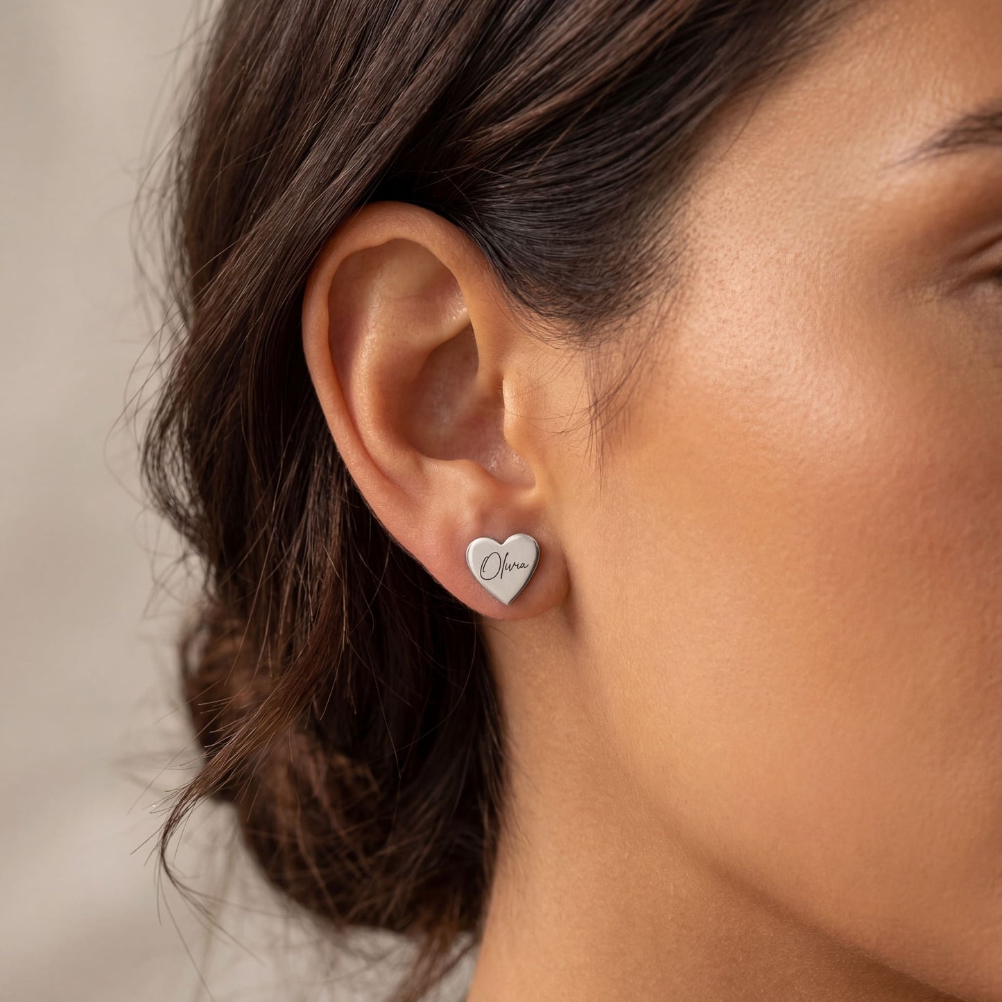 PERSONALISIERTE EDELSTAHL "HEART V2" OHRRINGE - ICERAIN JEWELRY