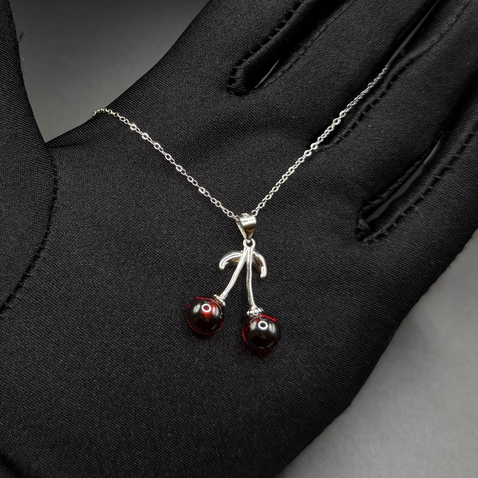 925S SILVER "CHERRY" KETTE - ICERAIN JEWELRY