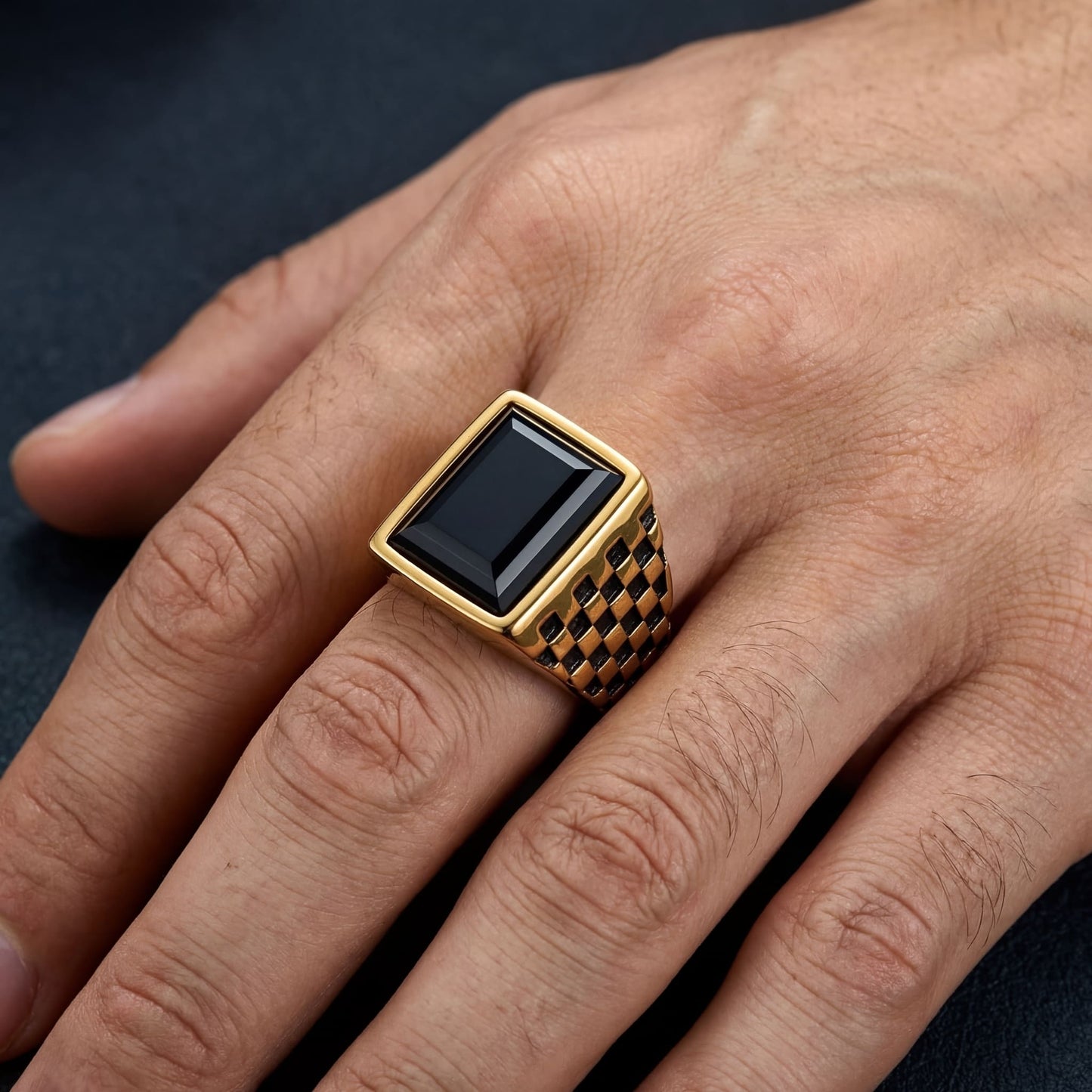 EDELSTAHL "INLAID" RING - ICERAIN JEWELRY