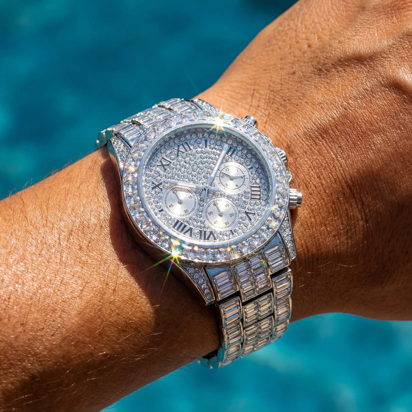 SALE | ICED OUT "SILVER MOSAIC" UHR - ICERAIN JEWELRY