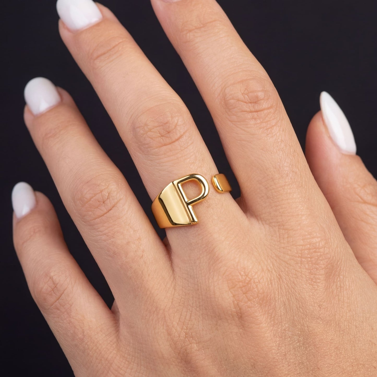 PERSONALISIERTER EDELSTAHL ANFANGSBUCHSTABEN "BEGALO" RING - ICERAIN JEWELRY