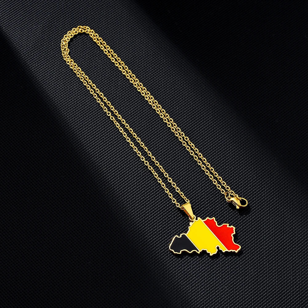 EDELSTAHL "BELGIUM" LÄNDERKETTE - ICERAIN JEWELRY