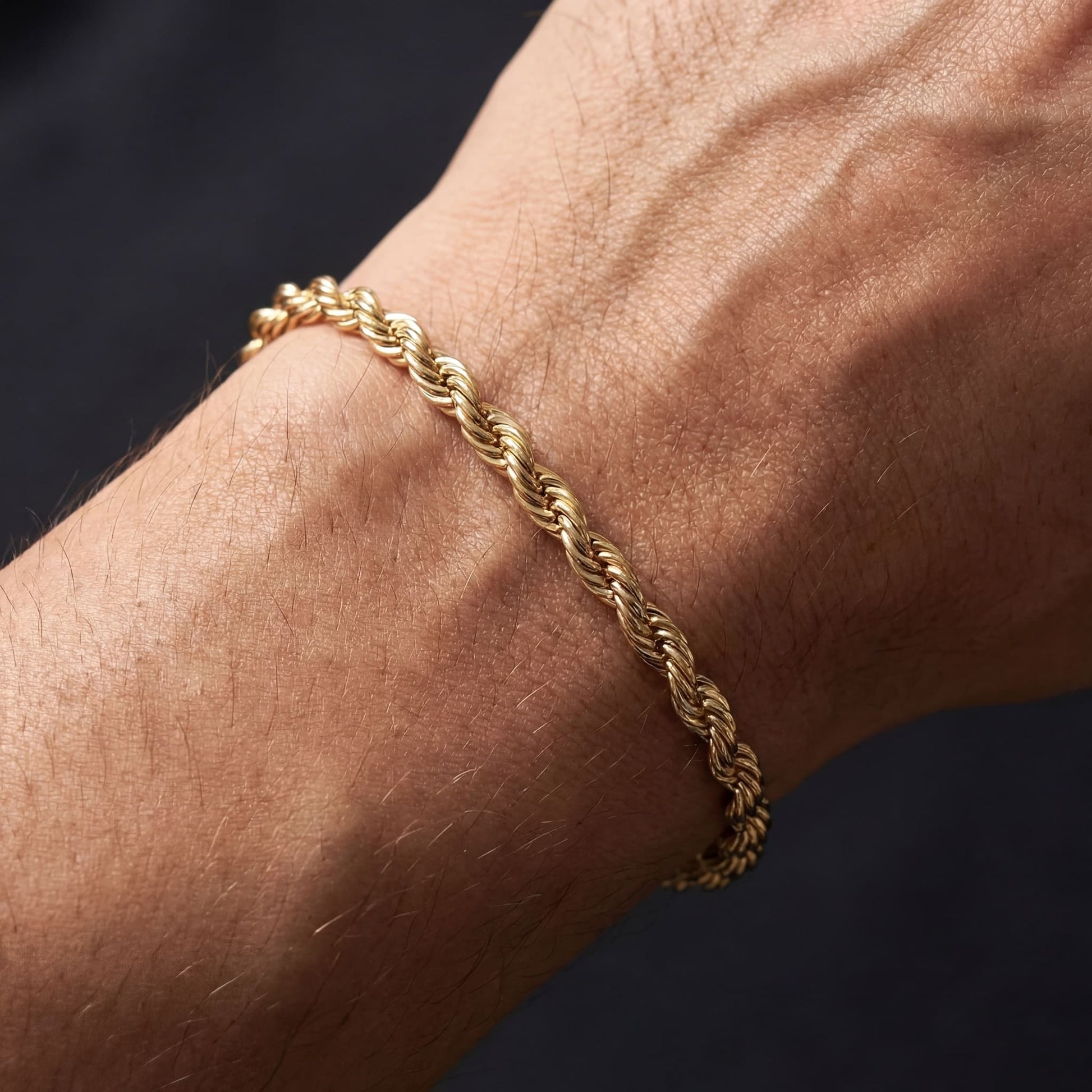 925S SILVER 18K GOLD "ROPE" ARMBAND - ICERAIN JEWELRY