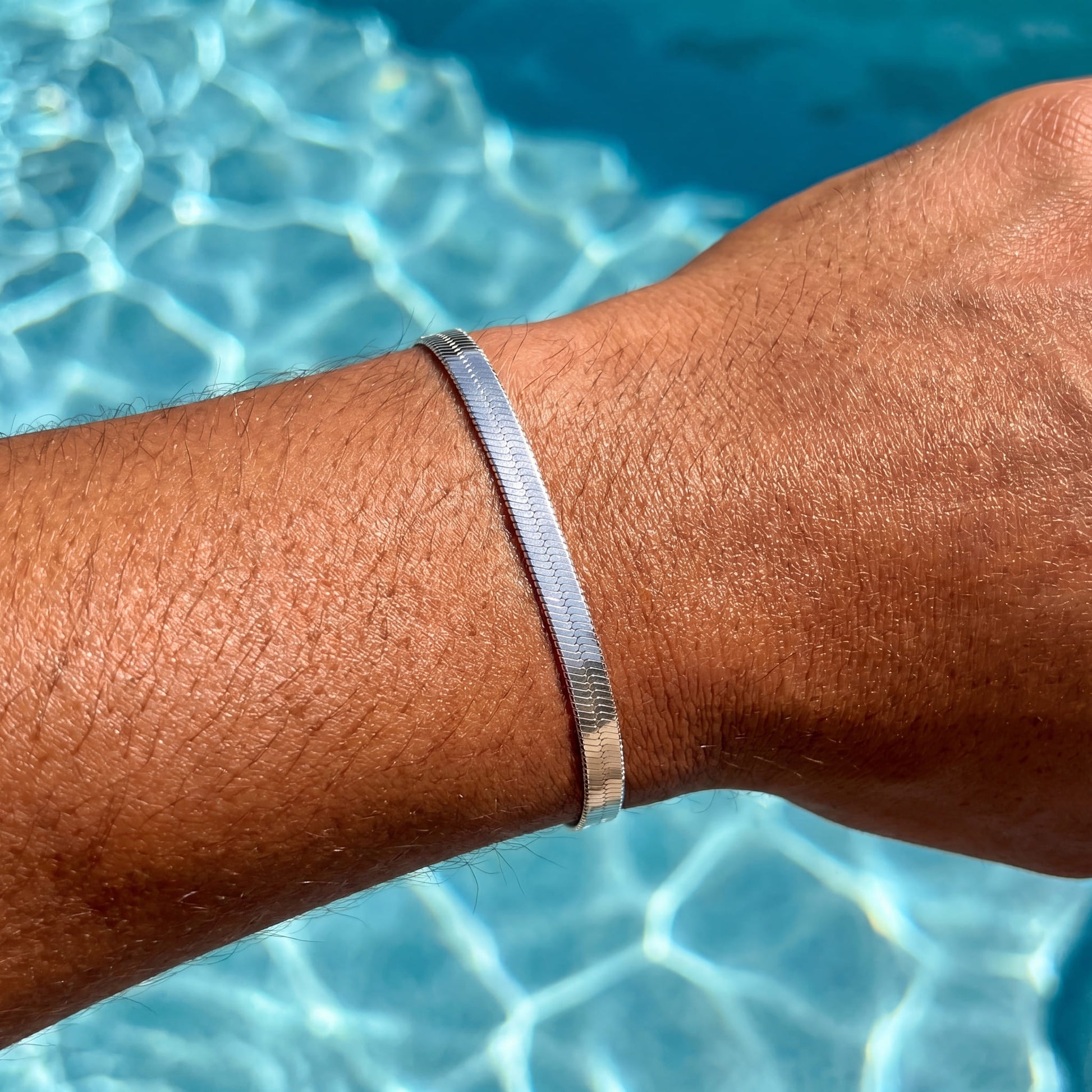 925S SILVER "HERRINGBONE" ARMBAND - ICERAIN JEWELRY