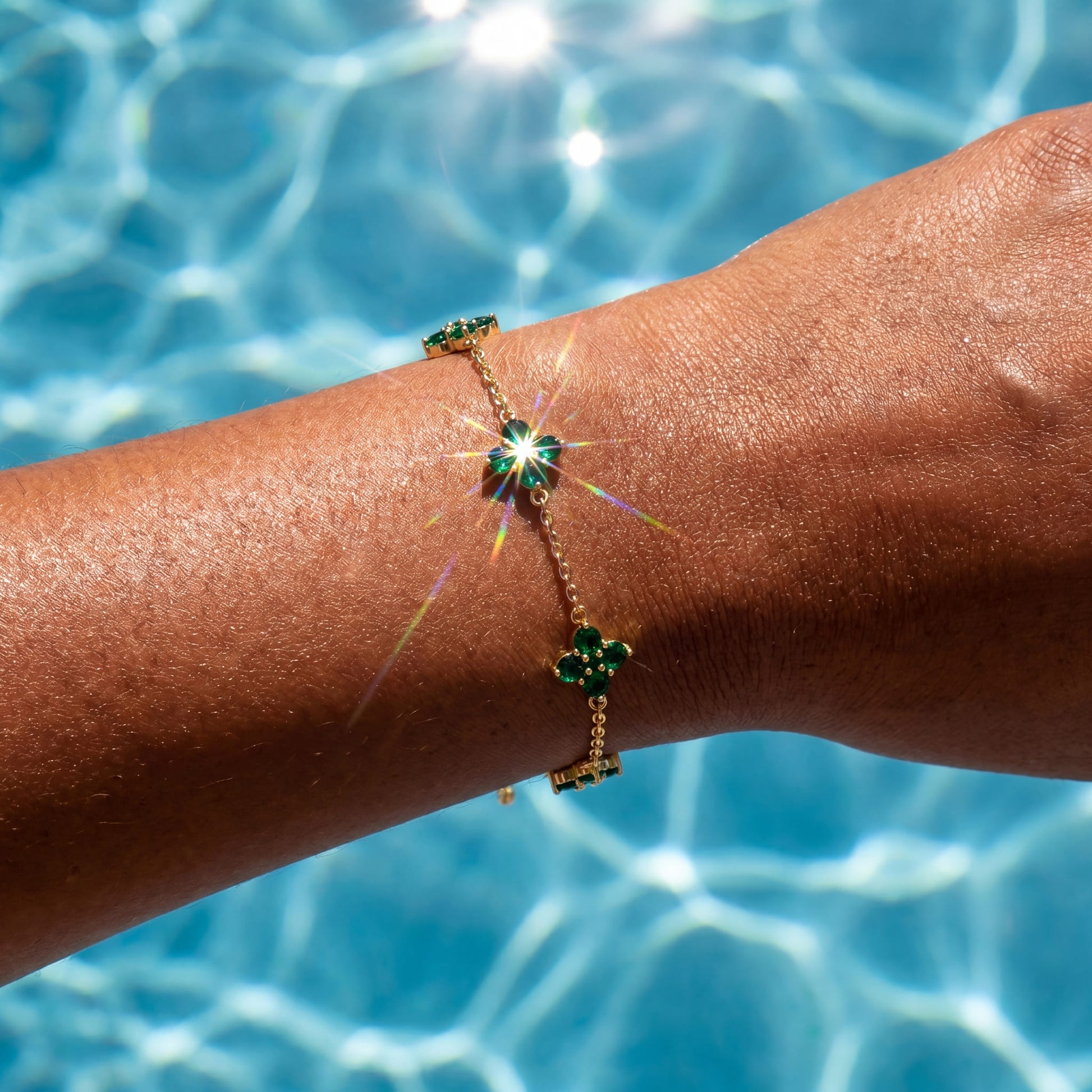 ICED OUT "GREEN CLOVER" ARMBAND - ICERAIN JEWELRY
