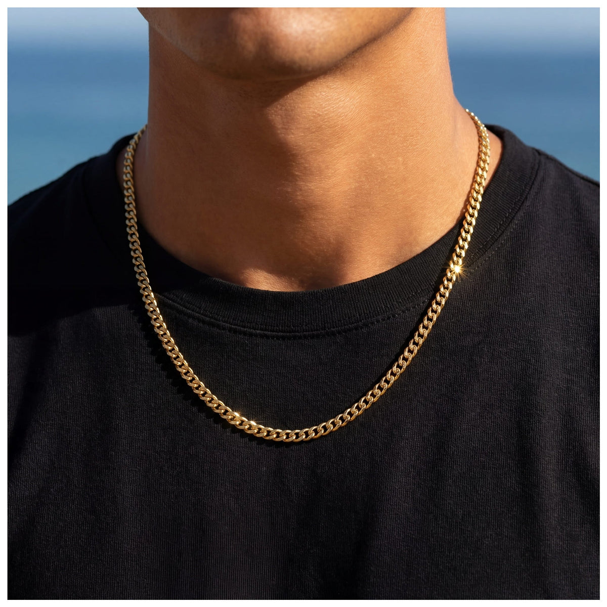 SALE | EDELSTAHL 3MM 45CM "GOLD CUBAN" KETTE - ICERAIN JEWELRY