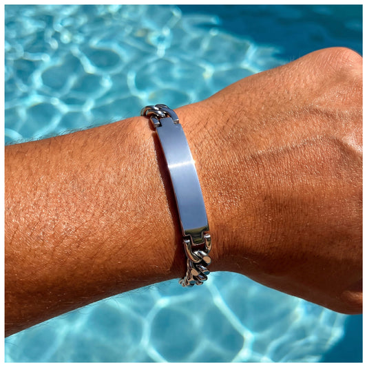 PERSONALISIERTES EDELSTAHL 9MM "CUBAN" ARMBAND - ICERAIN JEWELRY