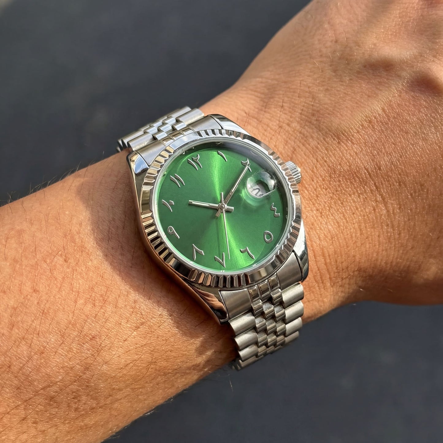 EDELSTAHL AUTOMATIK "ARABIC" UHR - ICERAIN JEWELRY