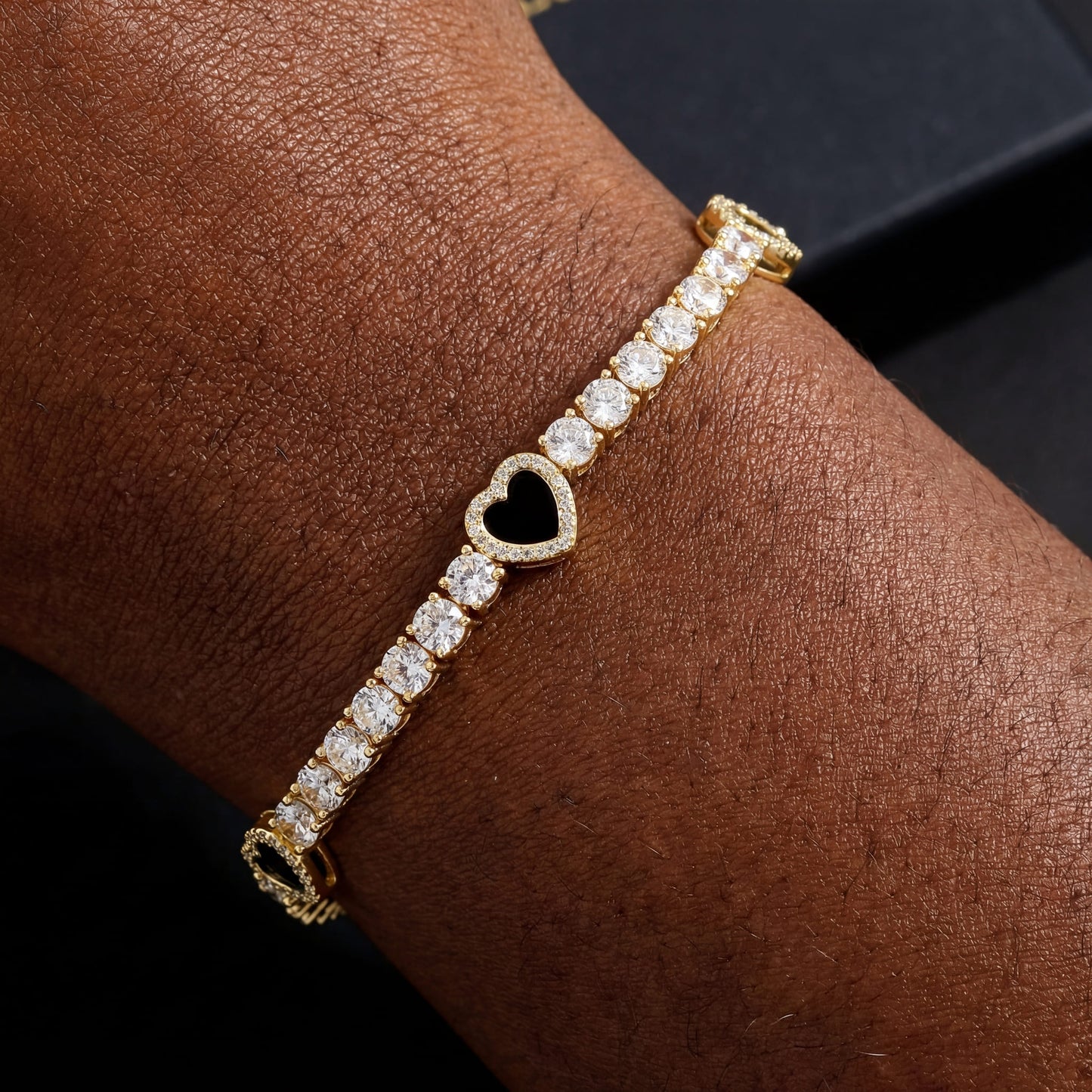 ICED OUT "HEART CLOVER TENNIS" ARMBAND - ICERAIN JEWELRY