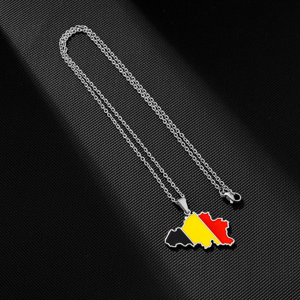 EDELSTAHL "BELGIUM" LÄNDERKETTE - ICERAIN JEWELRY