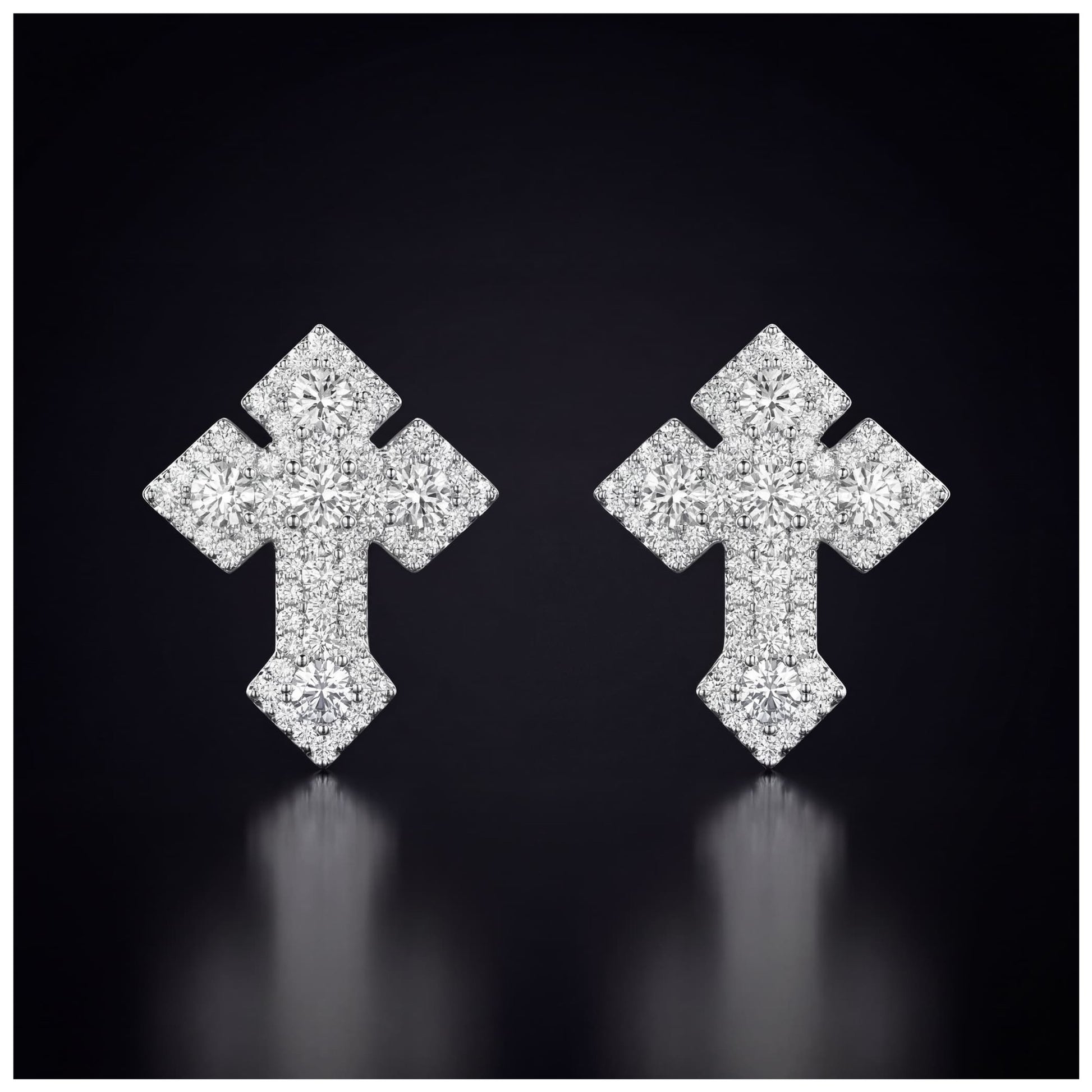ICED OUT "CROSS V2" OHRRINGE - ICERAIN JEWELRY