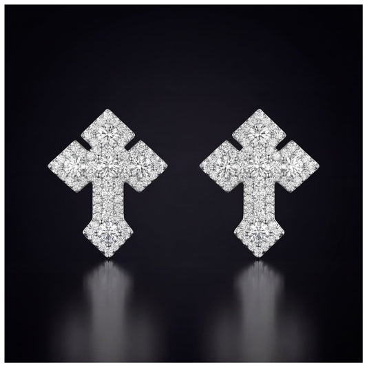ICED OUT "CROSS V2" OHRRINGE - ICERAIN JEWELRY