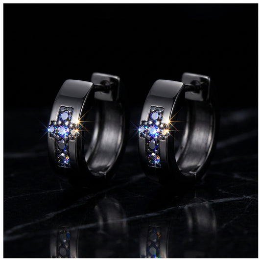 ICED OUT MOISSANITE "CROSS CREOLES" WEISSGOLD 925S SILVER OHRRINGE
