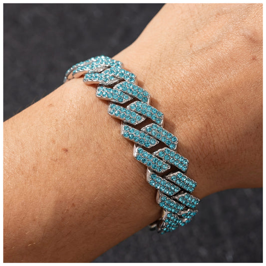 ICED OUT 14MM "BLUE PRONG CUBAN" ARMBAND [CLASSIC VERSION] - ICERAIN JEWELRY