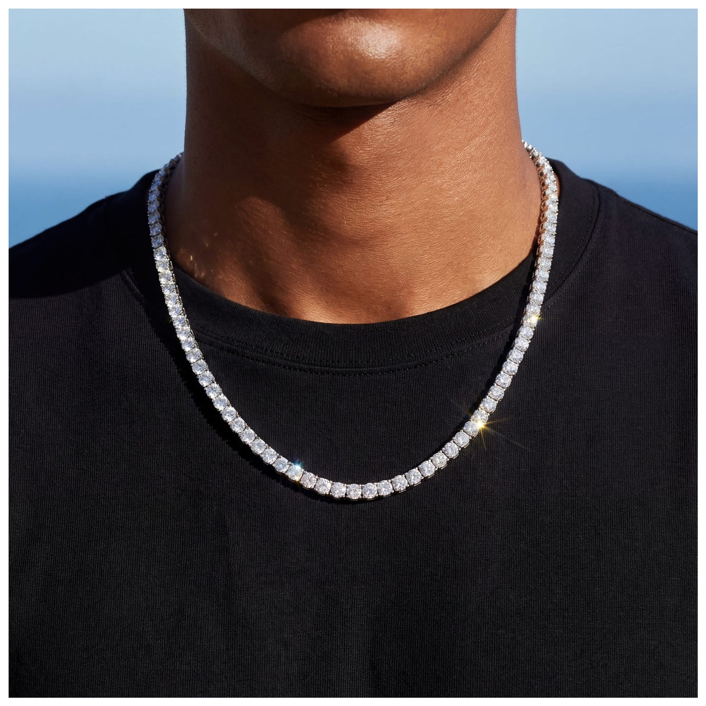 ICED OUT "SILVER TENNIS" KETTE - ICERAIN JEWELRY
