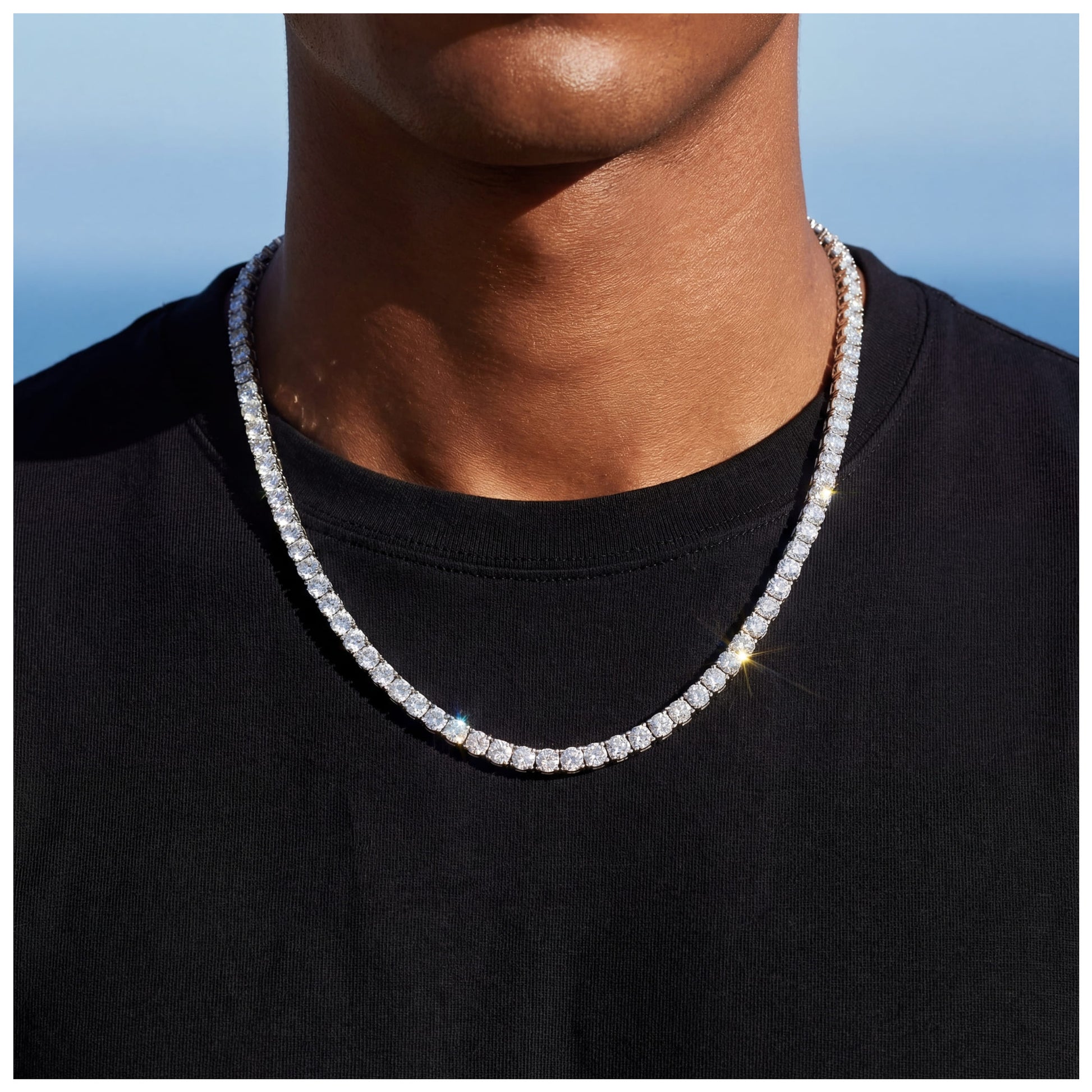ICED OUT "SILVER TENNIS" KETTE - ICERAIN JEWELRY