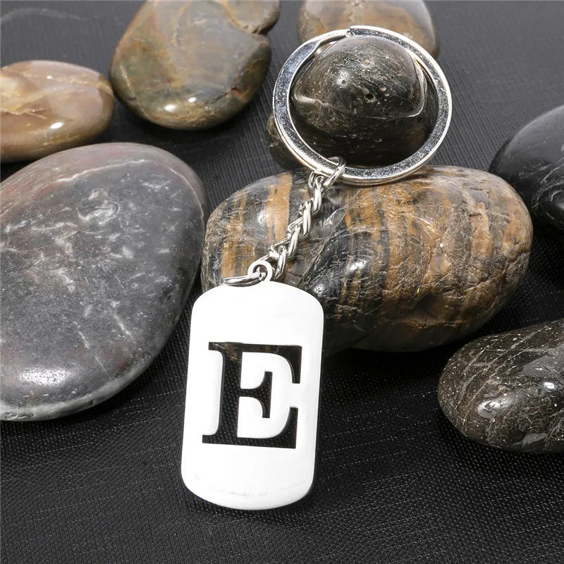PERSONALISIERTER EDELSTAHL ANFANGSBUCHSTABE "WALLERO" SCHLÜSSELANHÄNGER - ICERAIN JEWELRY