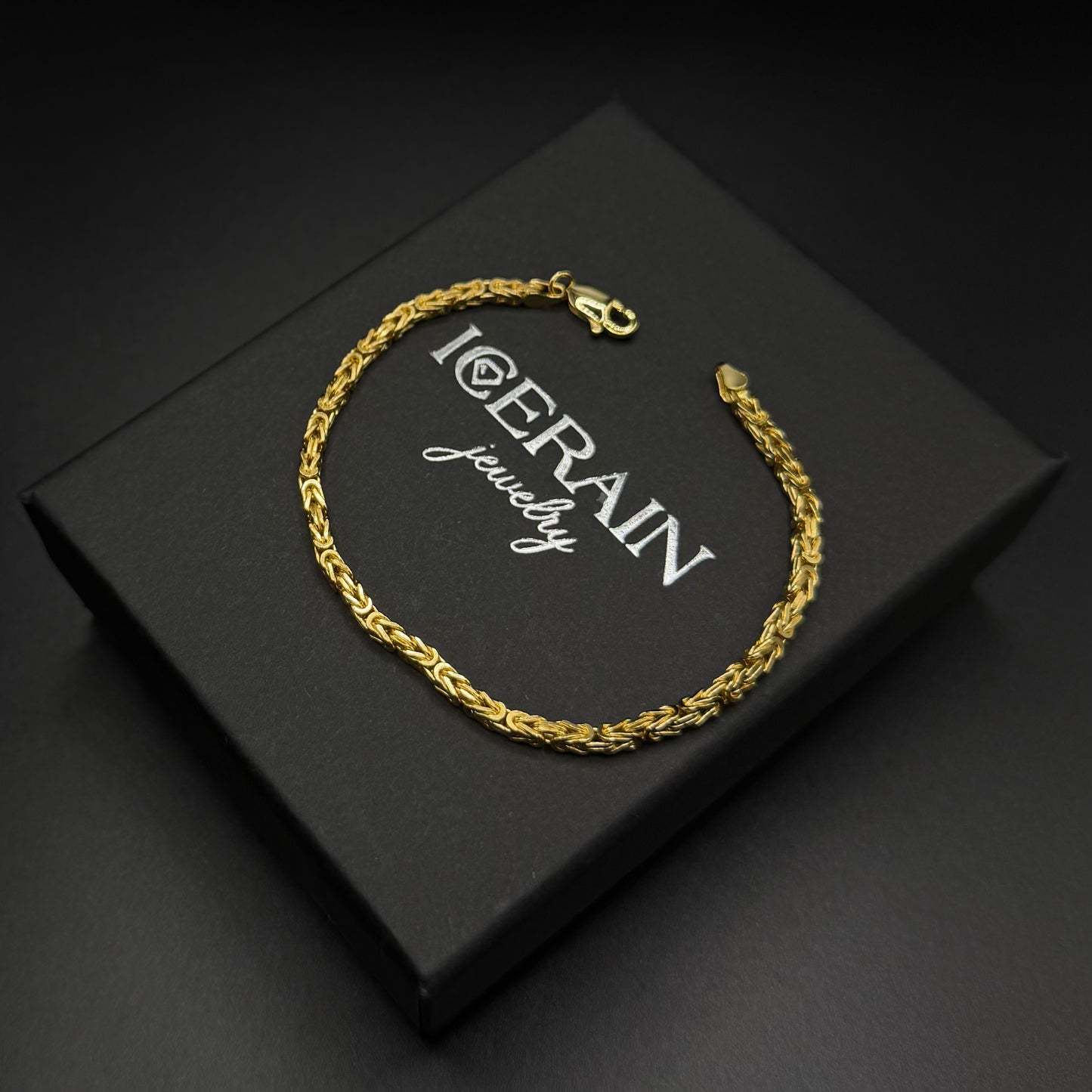 925S SILVER 18K GOLD 2,5MM "KING" KÖNIGSARMBAND - ICERAIN JEWELRY