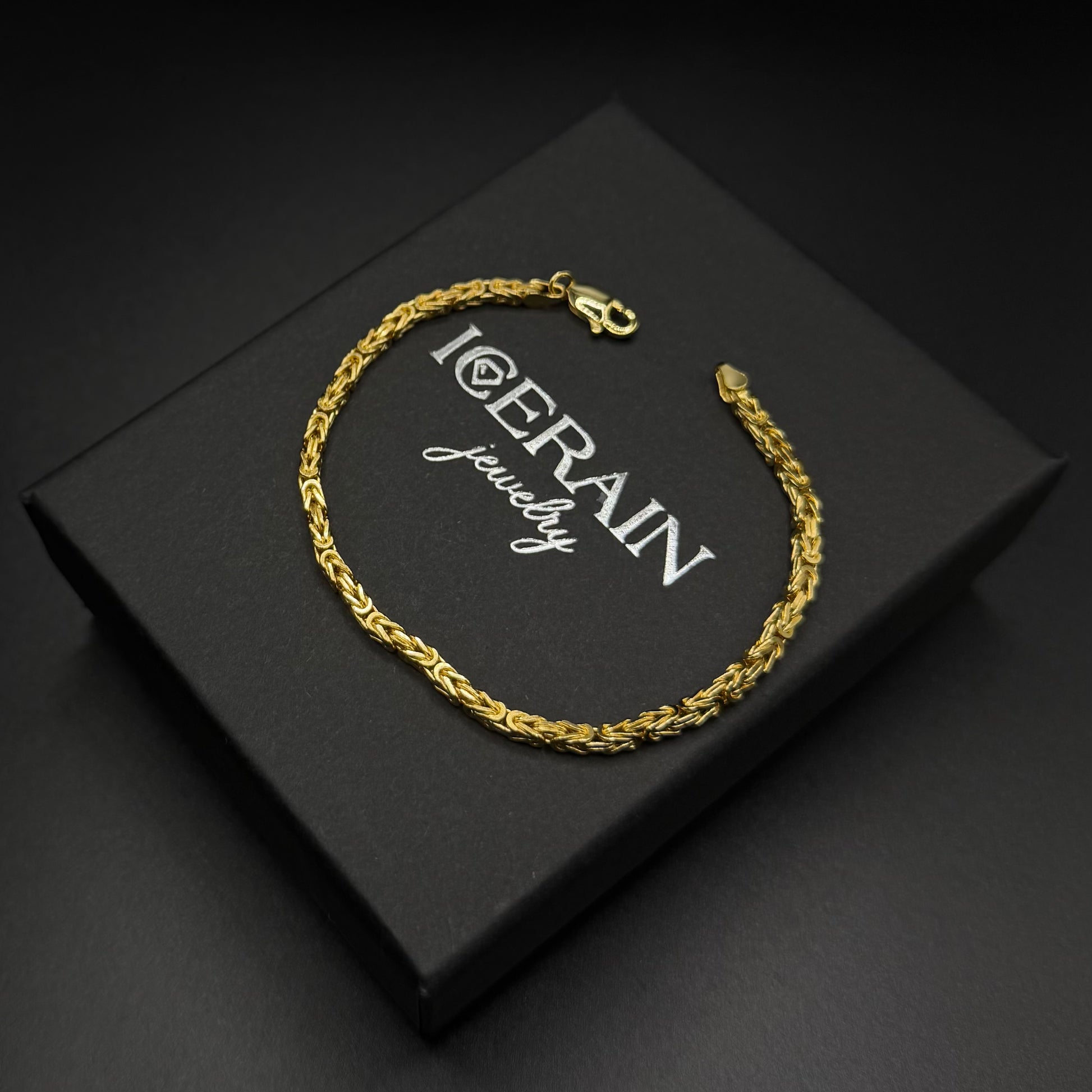 925S SILVER 18K GOLD 2,5MM "KING" KÖNIGSARMBAND - ICERAIN JEWELRY