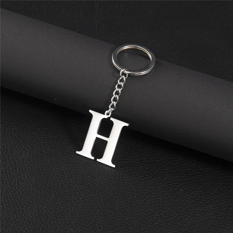 PERSONALISIERTER EDELSTAHL ANFANGSBUCHSTABE "FLISH" SCHLÜSSELANHÄNGER - ICERAIN JEWELRY