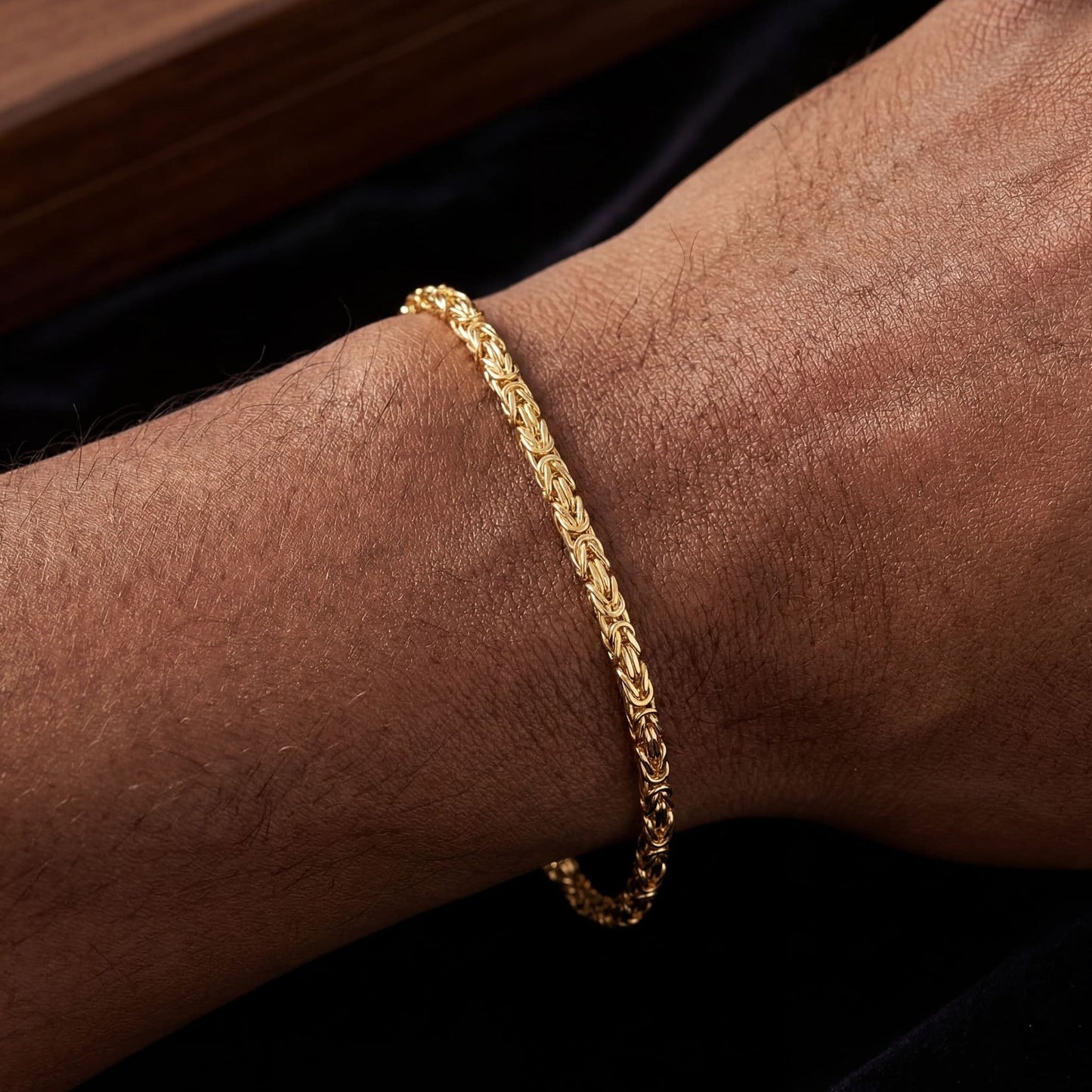 925S SILVER 18K GOLD 2,5MM "KING" KÖNIGSARMBAND - ICERAIN JEWELRY