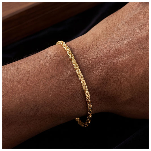 925S SILVER 18K GOLD 2,5MM "KING" KÖNIGSARMBAND - ICERAIN JEWELRY