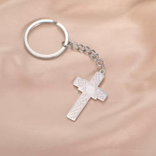 EDELSTAHL "CROSS" SCHLÜSSELANHÄNGER - ICERAIN JEWELRY