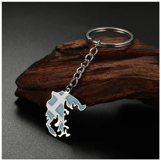 EDELSTAHL "GREECE" SCHLÜSSELANHÄNGER - ICERAIN JEWELRY