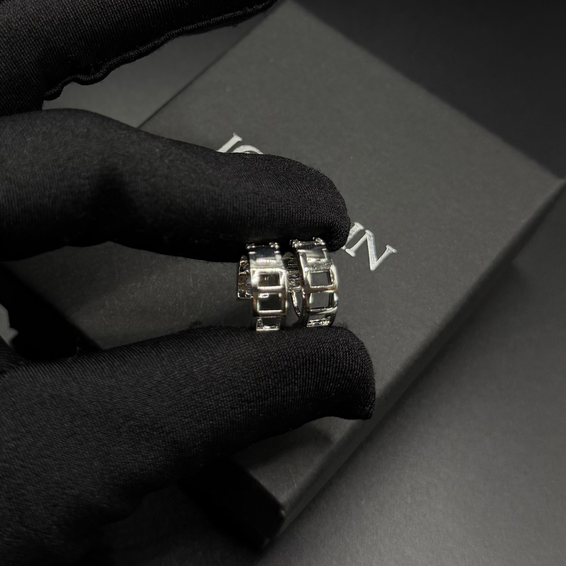 ICED OUT "SILVER CREOLES V2" OHRRINGE - ICERAIN JEWELRY