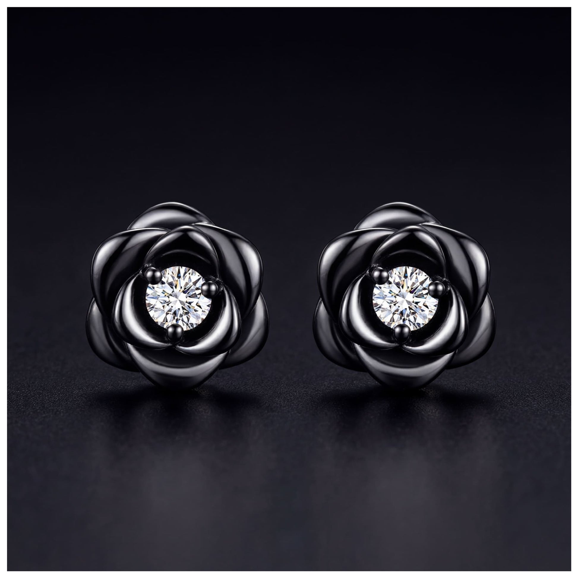 ICED OUT "BLACK ROSE" OHRRINGE - ICERAIN JEWELRY