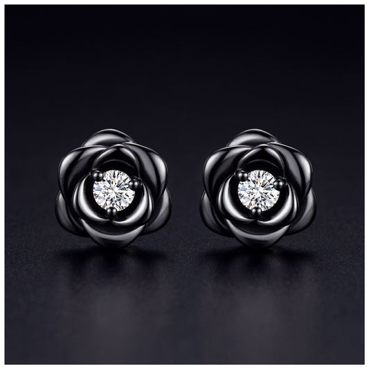 ICED OUT "BLACK ROSE" OHRRINGE - ICERAIN JEWELRY