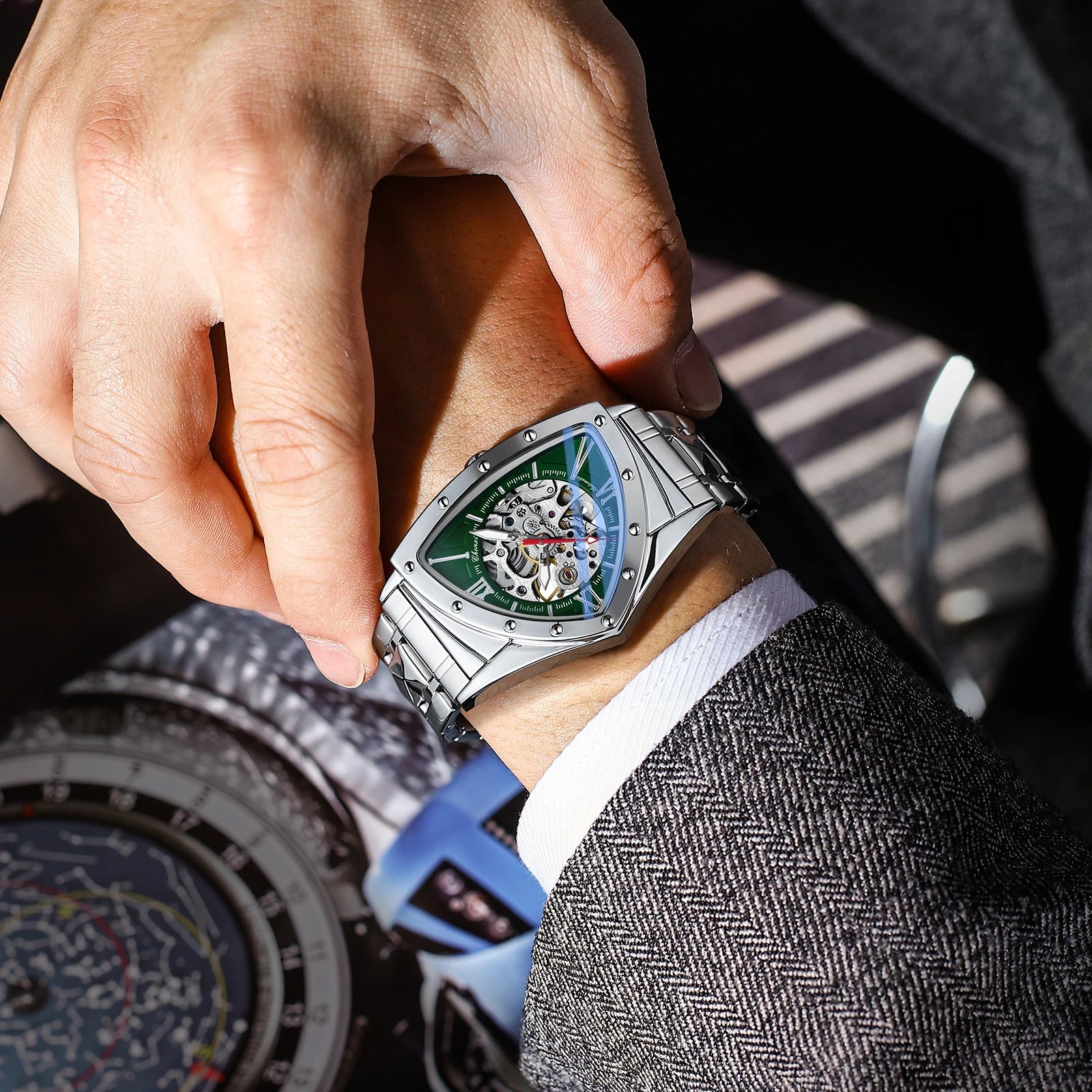 EDELSTAHL AUTOMATIK "TRIANGLAR V2" UHR - ICERAIN JEWELRY