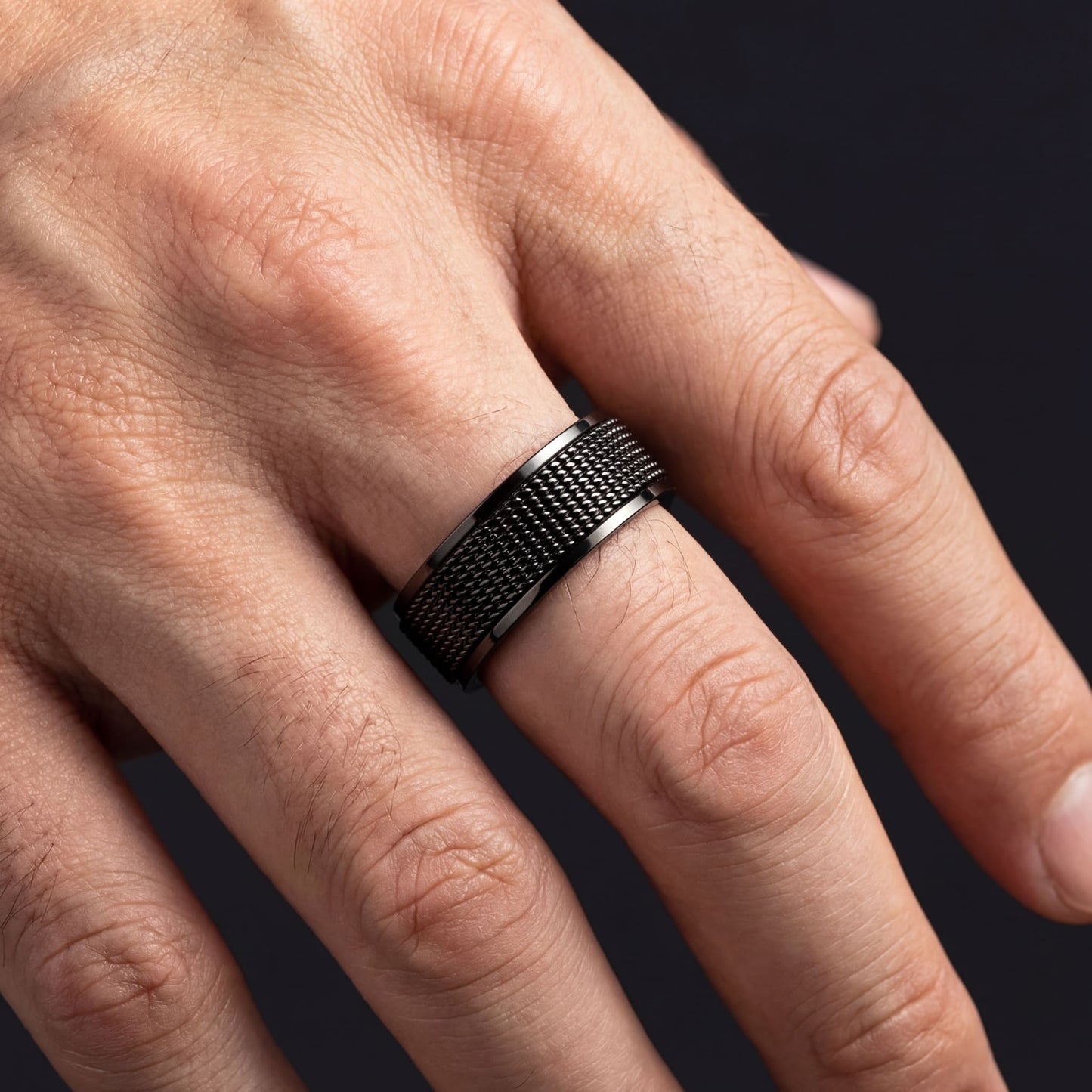 EDELSTAHL 8MM "MESH" RING - ICERAIN JEWELRY
