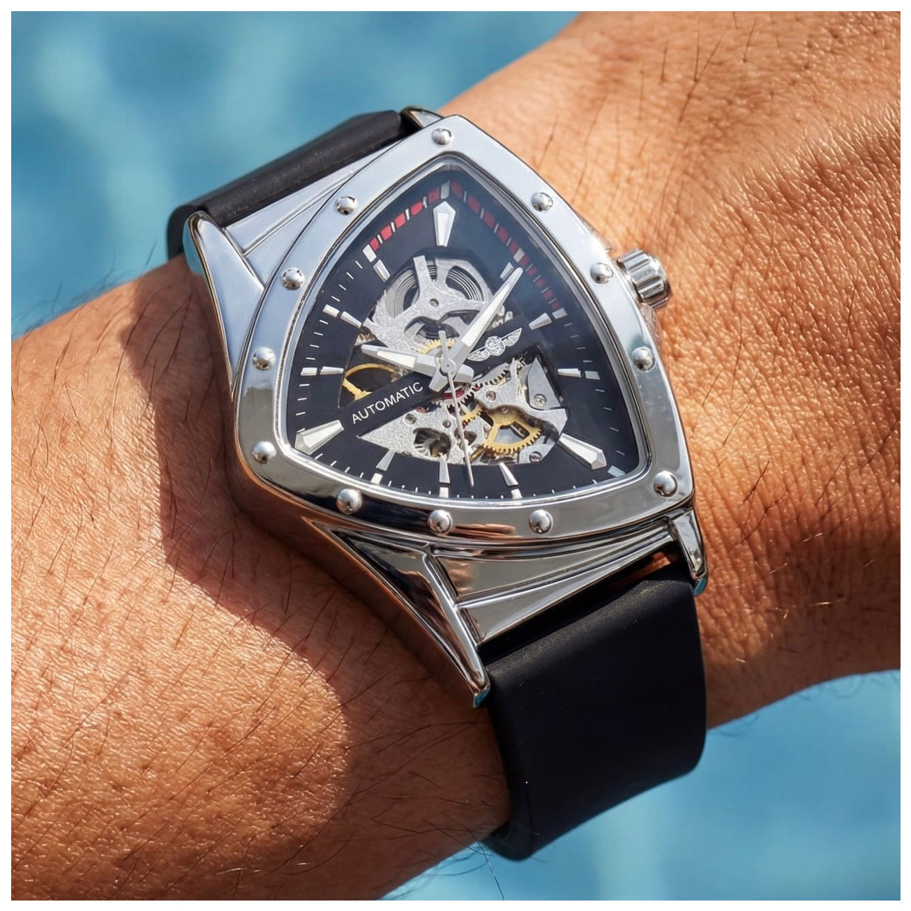 EDELSTAHL AUTOMATIK "TRIANGLAR" UHR - ICERAIN JEWELRY